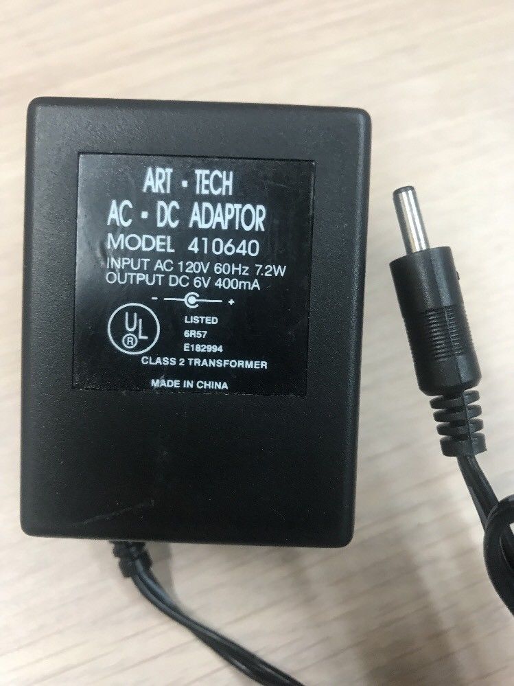 *Brand NEW* Art-Tech 410640 6V DC 400mA AC Power Supply Adapter Charger - Click Image to Close